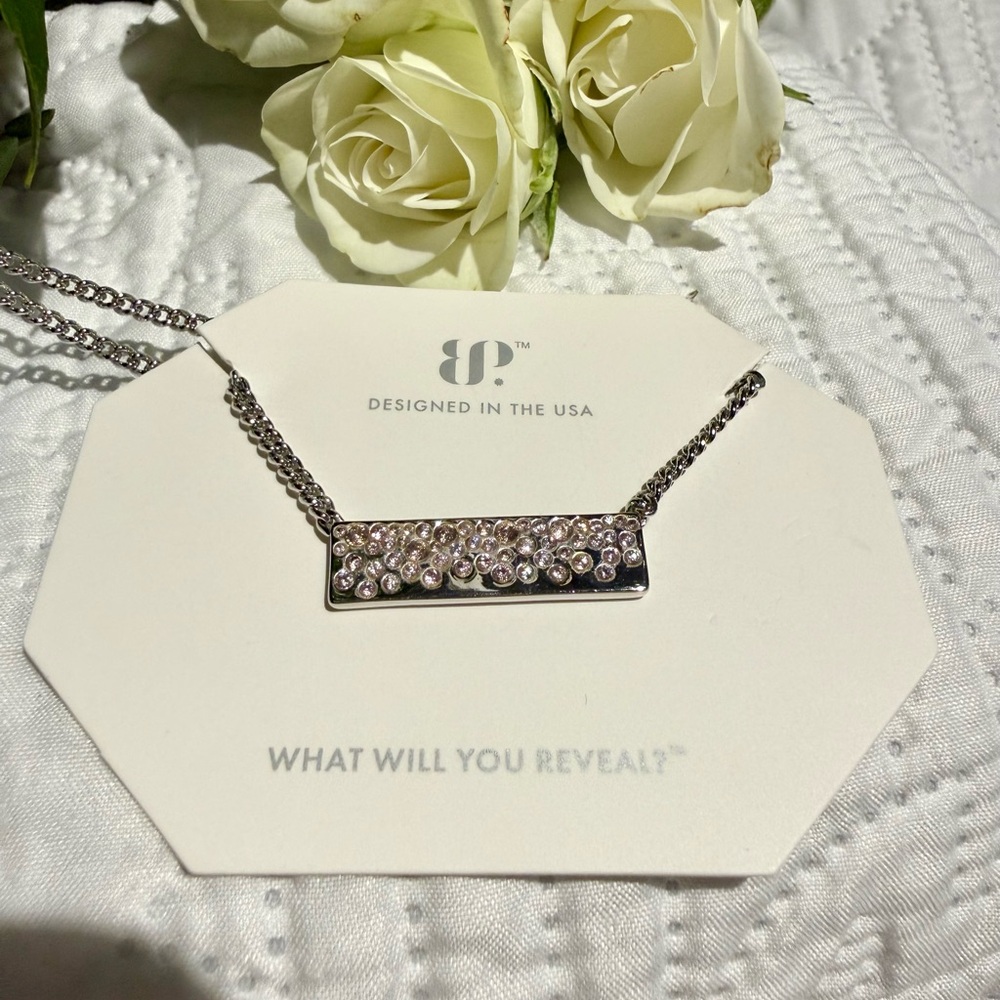 Bomb Party Necklace - Lab created Pink and White CZ